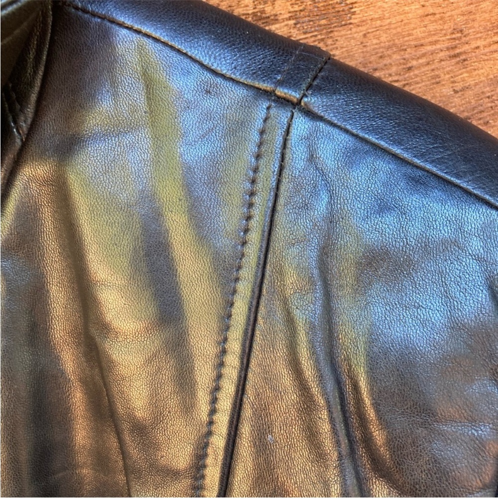 Vakko Elements Designer Vintage Black Leather Jacket - Picture 9 of 14